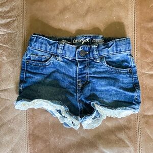 Cat & Jack Toddler Girls Denim Shorts with Eyelet Lace